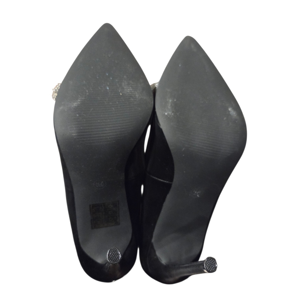 Elegant Dream Pairs Black and Silver Rhinestone Pumps with Bow Detail - Picture 8 of 9